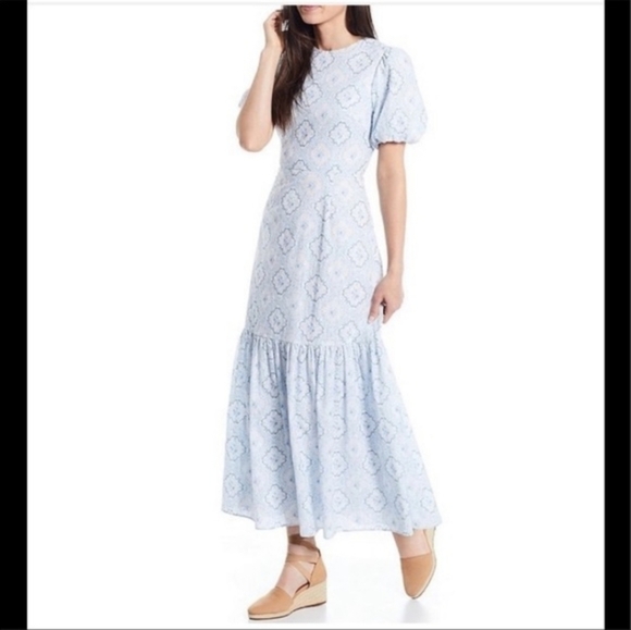 ANTONIO MELANI Dresses & Skirts - Antonio Melani X Born on Fifth Belmondo Puff Sleeve Tile Print NWT Size 0